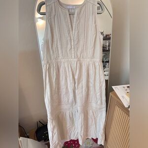 ARITZIA button up cotton midi dress matte pearl